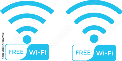Free wifi zone icon set. Set collections free WIFI trendy colorful icon sign. free wifi icon collection for restaurant, office, home, shop etc place free internet or network service.
