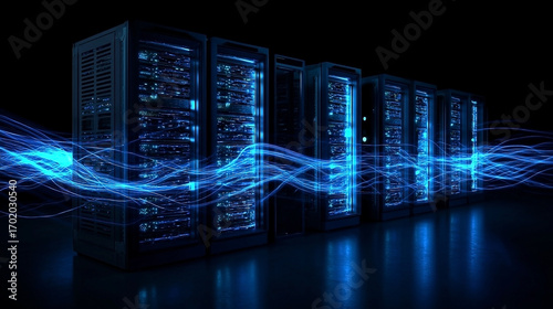 Illuminating data transmission across server racks in a modern data center