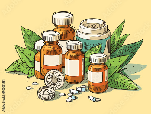 Hand drawn medicines