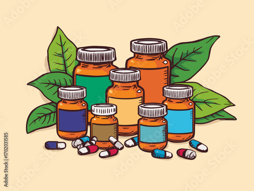 Hand drawn medicines