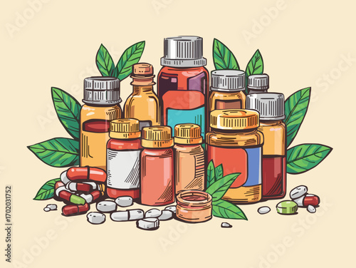 Hand drawn medicines