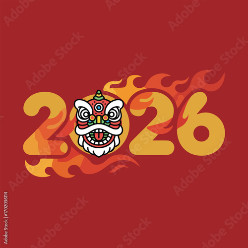 happy 2026 new year, fire horse chinese new year