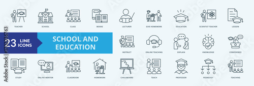School and Education Icon Set