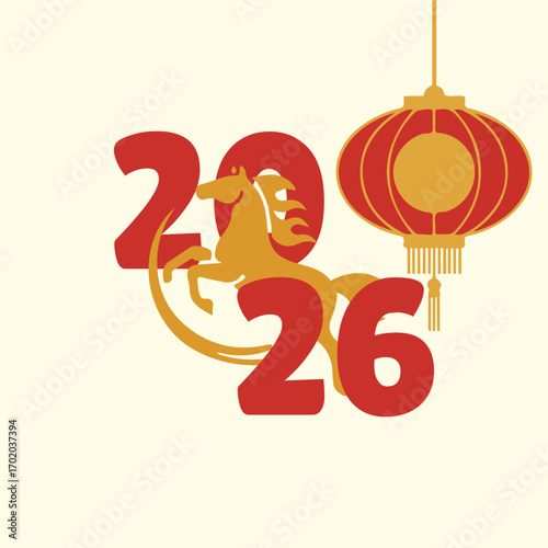 happy 2026 new year, fire horse chinese new year