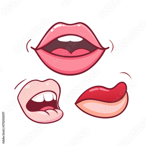 Cartoon Mouth Animation Lip Sync Set for Pronunciation Talking and Emotions. Cartoon Lip Sync Set for animation. Mouth Animations Set. Cartoon Mouth Animation Set. Lip Sync Side, Front View Set. ... S