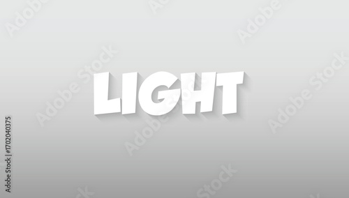 This graphic piece is a brilliant and modern interpretation of the word "LIGHT," using a clean, positive typographic style to convey illumination and clarity. The letters are rendered in a pure, brigh