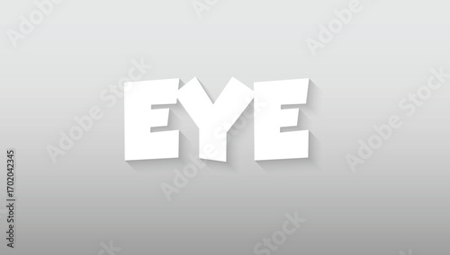 This graphic is a brilliant execution of typographic design, transforming the simple, palindromic word "EYE" into a powerful and cohesive visual statement. Set against a minimalist light gray gradient