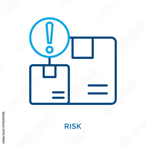 Risk Icon Outline Color Style. Vector Illustration For Graphic Design