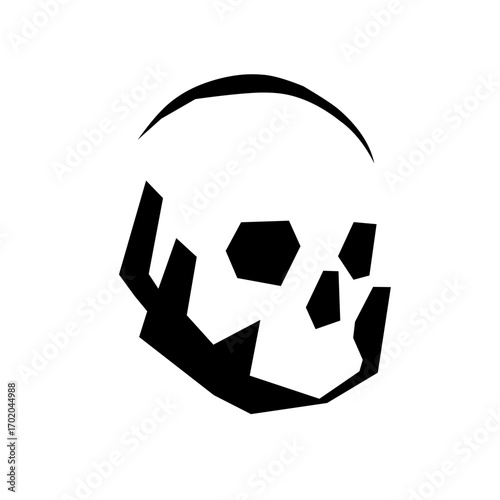 Geometric and abstract skull vector illustration. Sharp, minimalist design perfect for horror themes, Halloween, or bold modern visual identities.