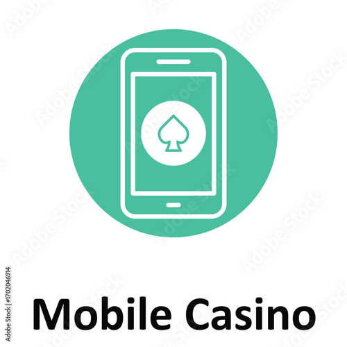 Mobile Casino Vector icon which can easily modify or edit