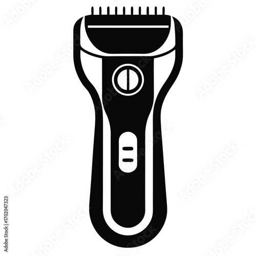 Black and White Electric Razor Illustration Grooming, Shaving, and Personal Care Device
