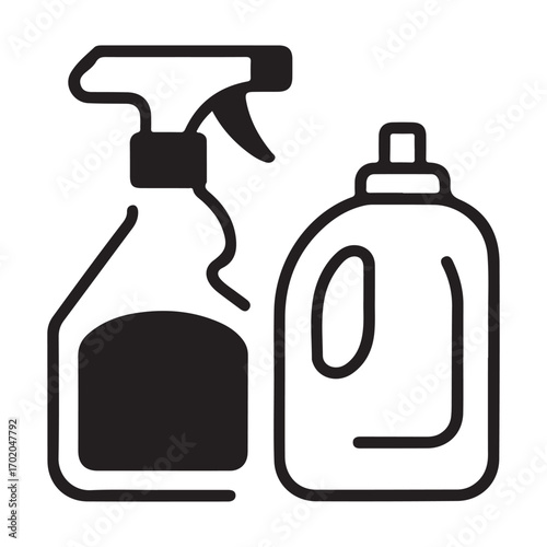 Household chemical and cleaning tool vector