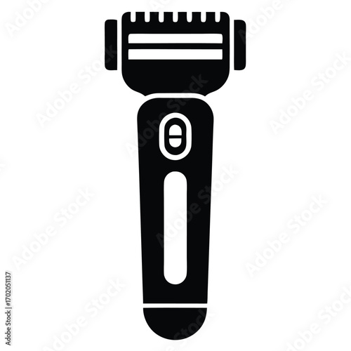 Silhouette Illustration of a Cordless Electric Shaver for Grooming and Personal Care