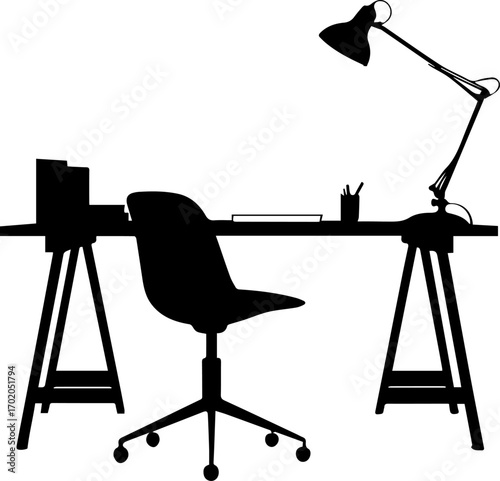 Modern Minimalist Home Office Desk Setup
