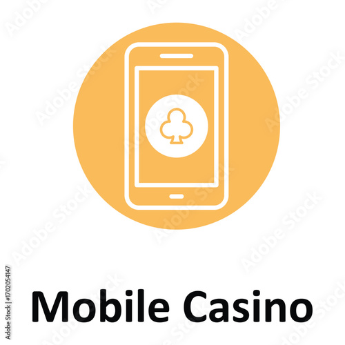 Mobile Casino Vector icon which can easily modify or edit