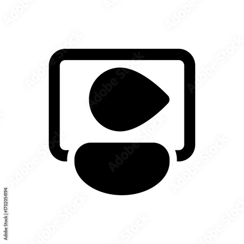 Illustration of a black mask with pointed ears and white eye holes on a plain white background design style