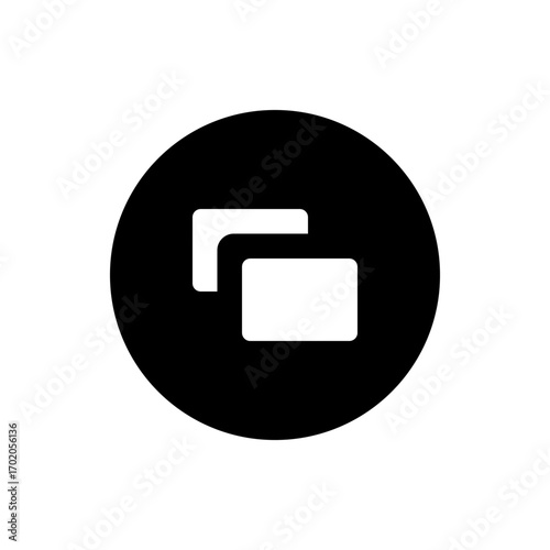 An image showing a black shape with rounded corners containing the white letters r and b in bold font