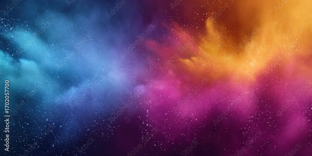 Obraz premium Celebration of colors and energies swirling together in a vibrant display of joy during an enchanting festival night