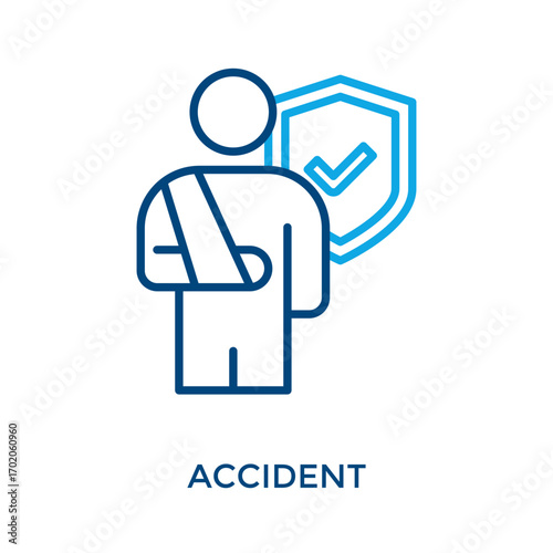 Accident Icon Outline Color Style. Vector Illustration For Graphic Design