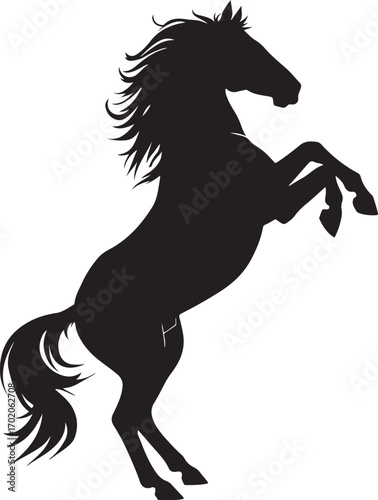hores silhouette vector on white background