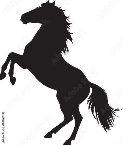hores silhouette vector on white background