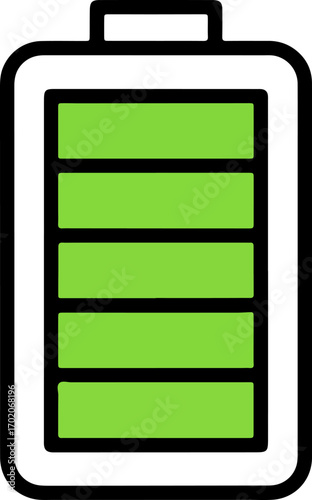 Handdrawn Outline Energy Battery Indicator With Full Charge Level Icon