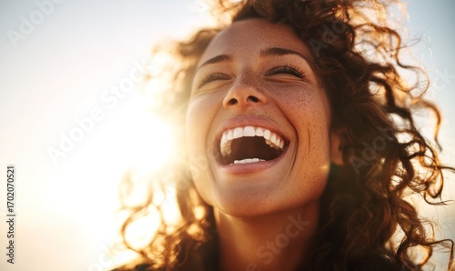 Radiant Laughter: A Portrait of Joy and Freedom