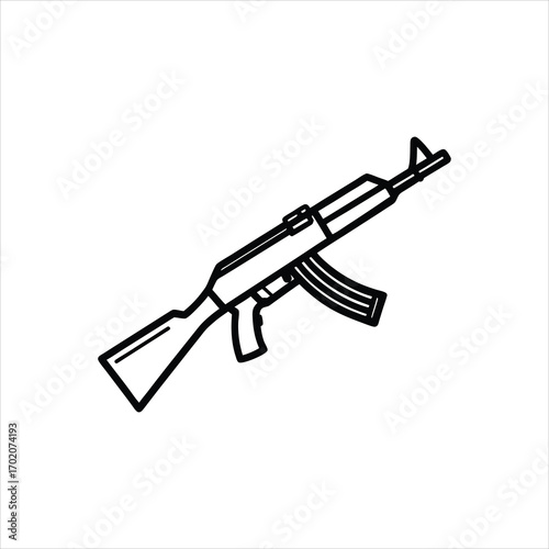 Rifle Line Art Vector Illustration
