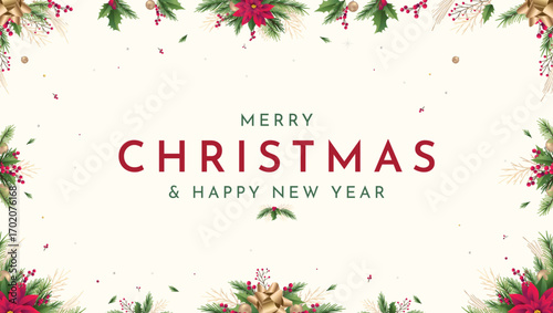Merry Christmas and Happy New Year Greeting Card