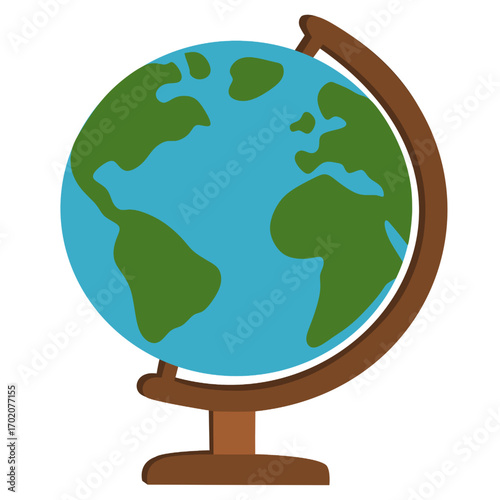 Minimalist education vector featuring a simple globe drawing. Clean and modern line style, perfect for school themes, geography lessons, classroom materials, and academic design projects.