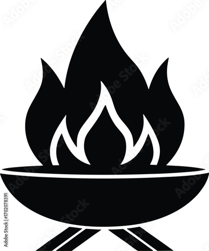Camping firepit vector icon.