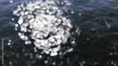 slow motion footage of shimmering water blur, creating an abstract background filled with soft bokeh lights and gentle movement, ideal for artistic projects