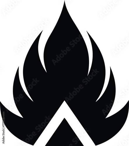Primitive fire vector icon.