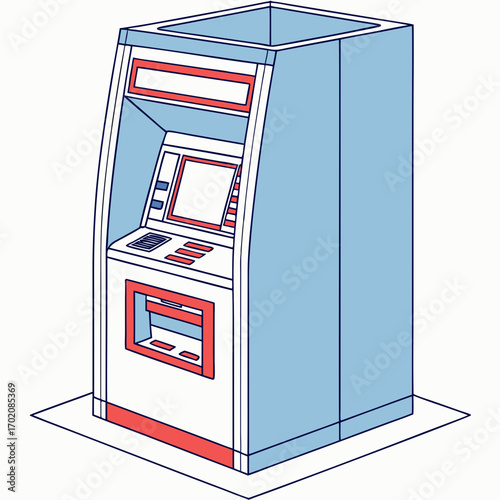 Automated teller machine atm cash machine financial transaction banking service point of service vector art