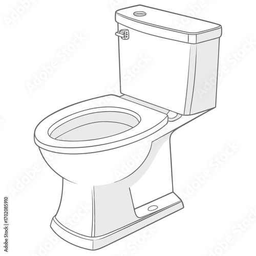 Modern toilet outline for bathroom design projects showcasing plumbing fixtures, suitable for architectural drawings and interior plans