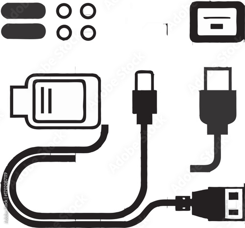 usb cable on white background