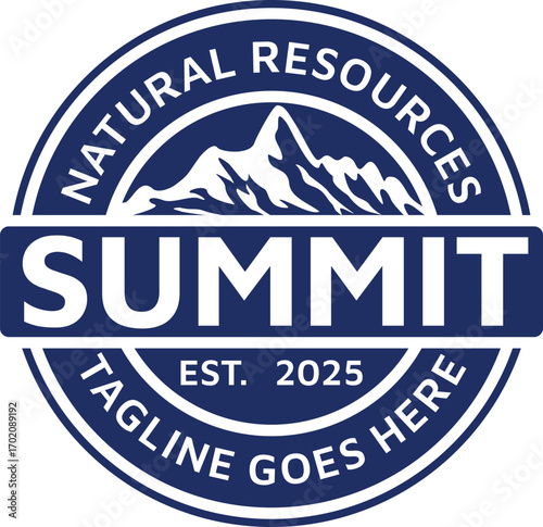 Snow Mountain Outdoor Adventure Expedition Logo Design vector Template