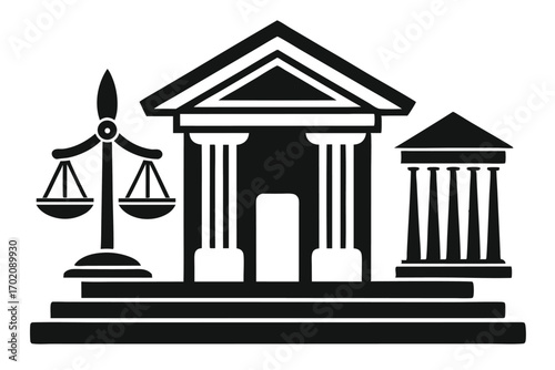 legal building icon black and white silhouette