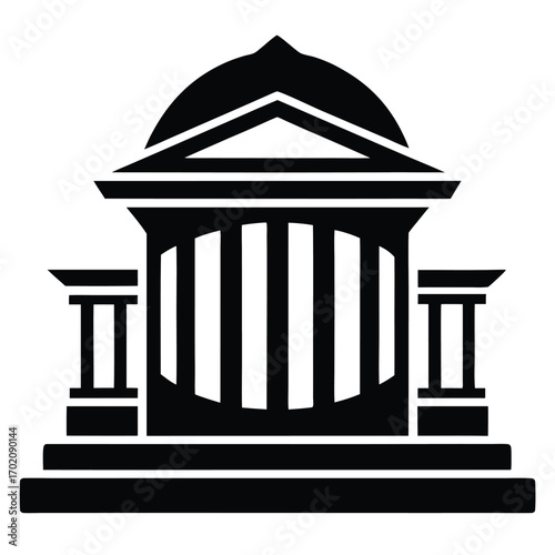 legal building icon black and white silhouette