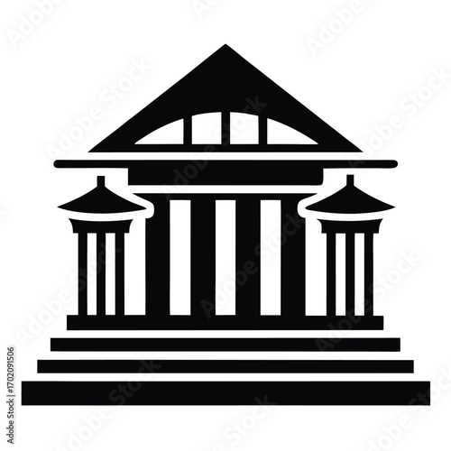 legal building icon black and white silhouette