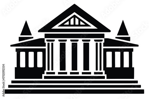 legal building icon black and white silhouette