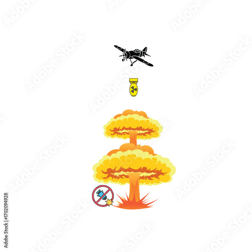 Environmental War Awareness Icons – Anti-War Graphics for Nature Protection and Sustainability