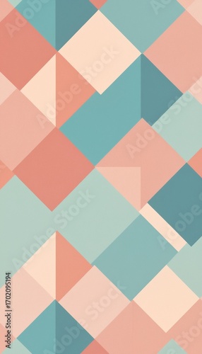 Abstract Pastel Geometric Pattern Background – Soft Retro Color Blocks