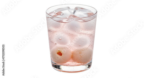 Wallpaper Mural Refreshing Lychee Drink with Ice Cubes in a Clear Glass. Torontodigital.ca