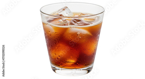 Wallpaper Mural Refreshing glass of iced tea with ice cubes isolated on a white background. Torontodigital.ca
