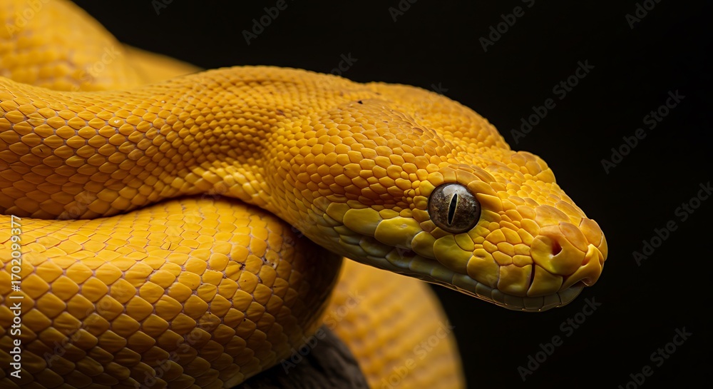Fototapeta premium Golden Serpent: Close Encounter