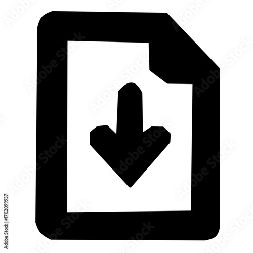 Download Document Icon - File Arrow Down Symbol