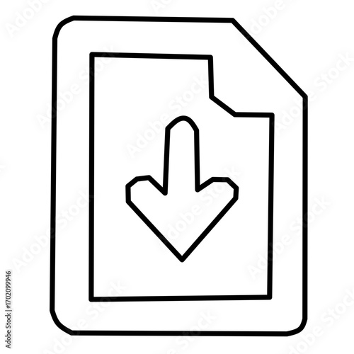 Download Document Icon - File Arrow Down Symbol