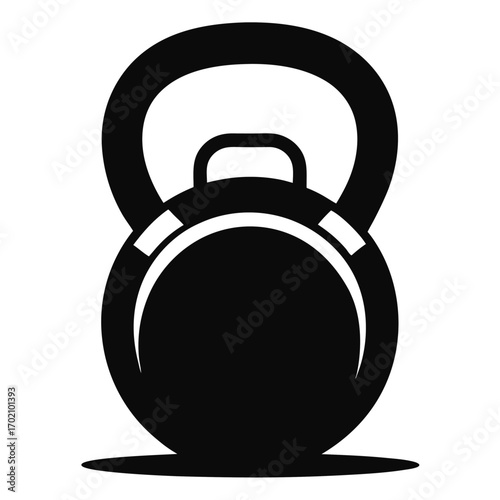kettle bell gym icon black and white silhouette