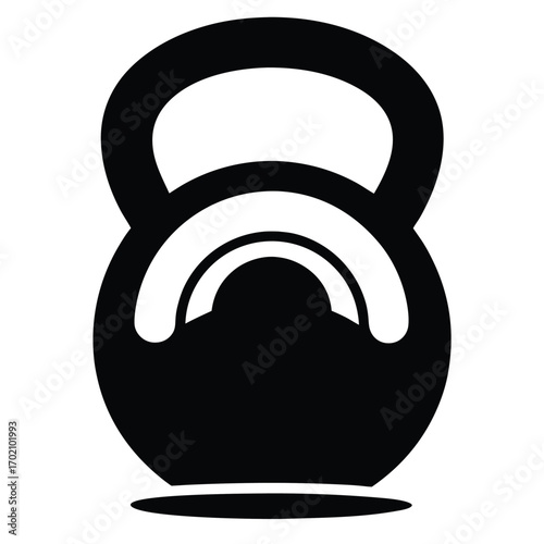 kettle bell gym icon black and white silhouette
